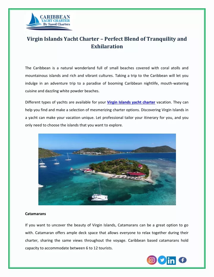 virgin islands yacht charter perfect blend