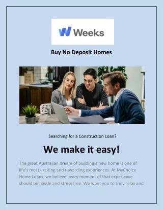 Buy No Deposit Homes