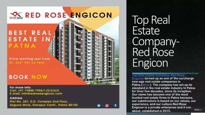 top real estate company red rose engicon