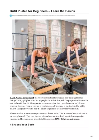 BASI Pilates for Beginners – Learn the Basics