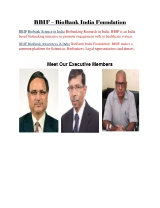 BBIF Biobank Science india