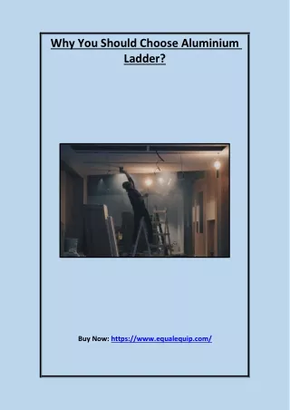 Why You Should Choose Aluminium Ladder