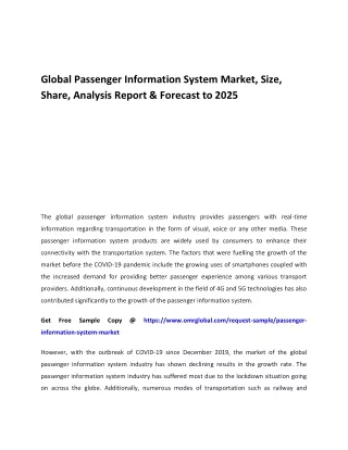 global passenger information system market size