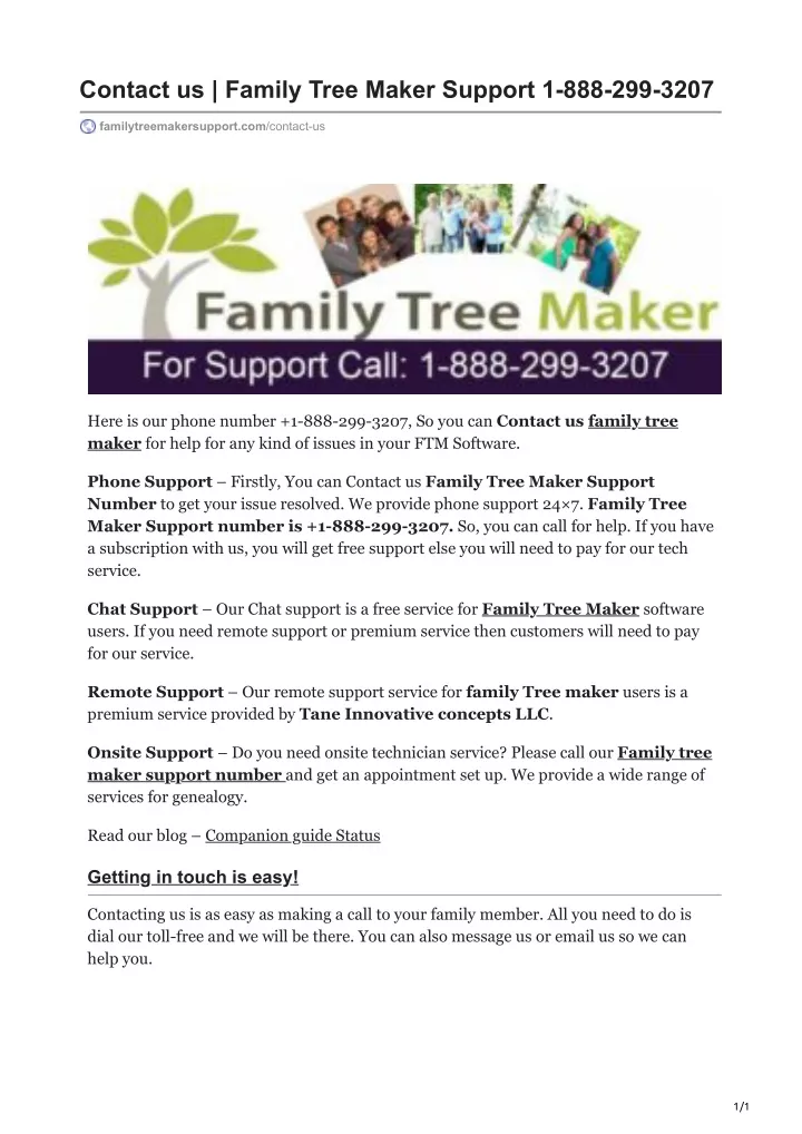 contact us family tree maker support