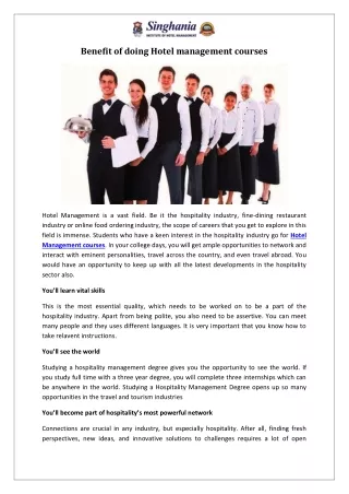 Benefit of doing Hotel management courses-converted