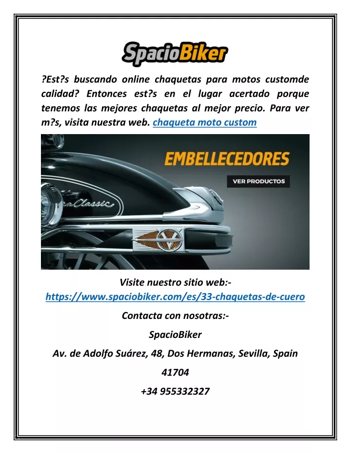 est s buscando online chaquetas para motos