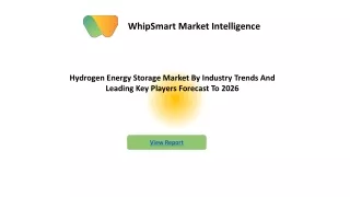 Hydrogen Energy Storage Market Ongoing Trend, Competitive Landscape and Regional