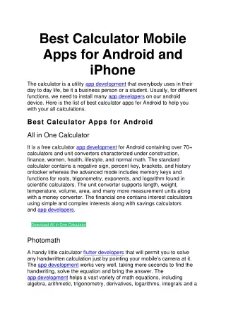 best calculator mobile apps for android and iphone