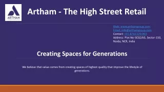Artham- The High Street Retails Sec 150 Noida