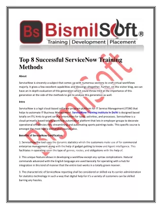 top 8 successful servicenow training methods