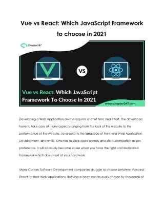 vue vs react which javascript framework