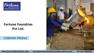 Fortune Foundries - Steel Casting Foundry in India