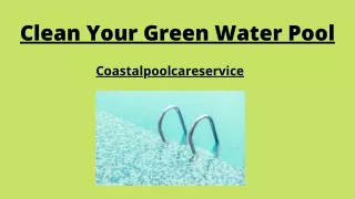 Clean Your Green Water Pool
