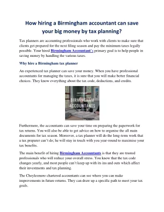 how hiring a birmingham accountant can save your
