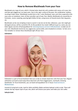 how to remove blackheads from your face
