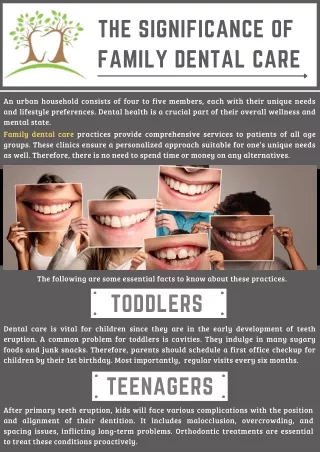 Significance Of Family Dental Care