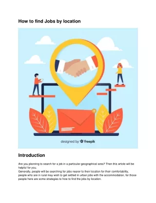 How to find Jobs by location