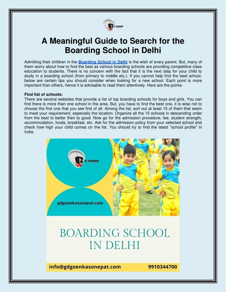 a meaningful guide to search for the boarding