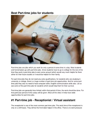 Best Part-time jobs for students