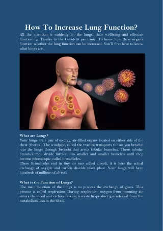 How To Increase Lung Function