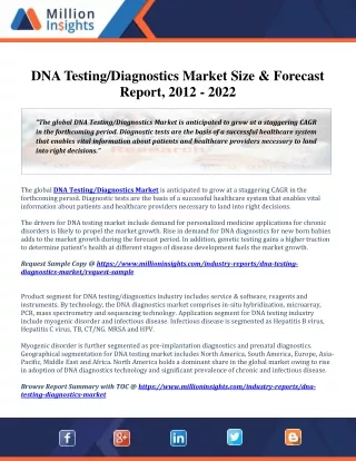 dna testing diagnostics market size forecast