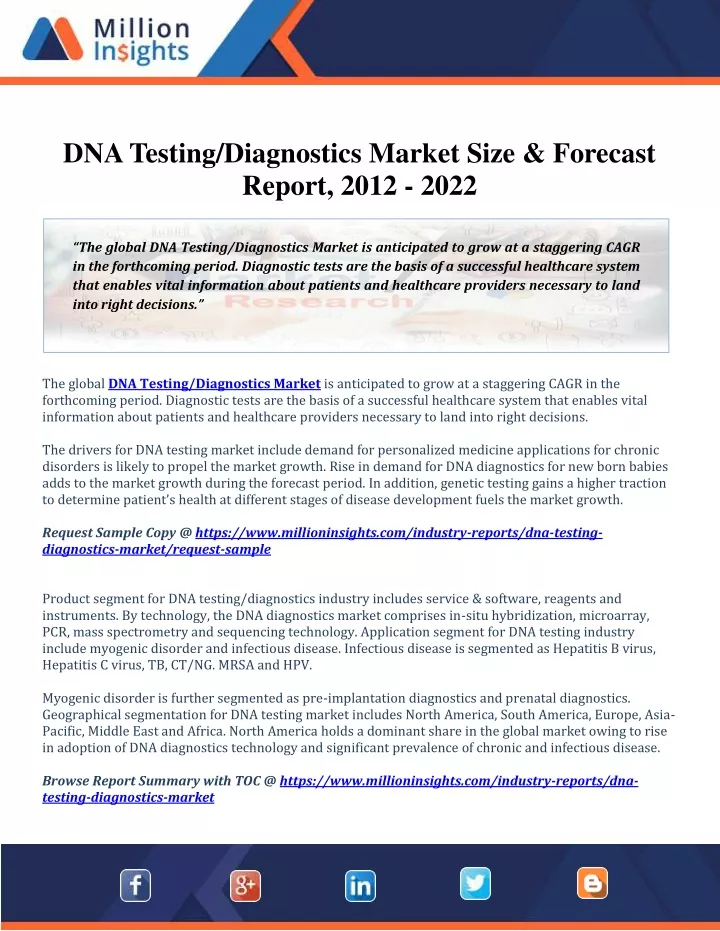 dna testing diagnostics market size forecast