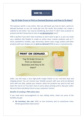top 10 order errors in print on demand business