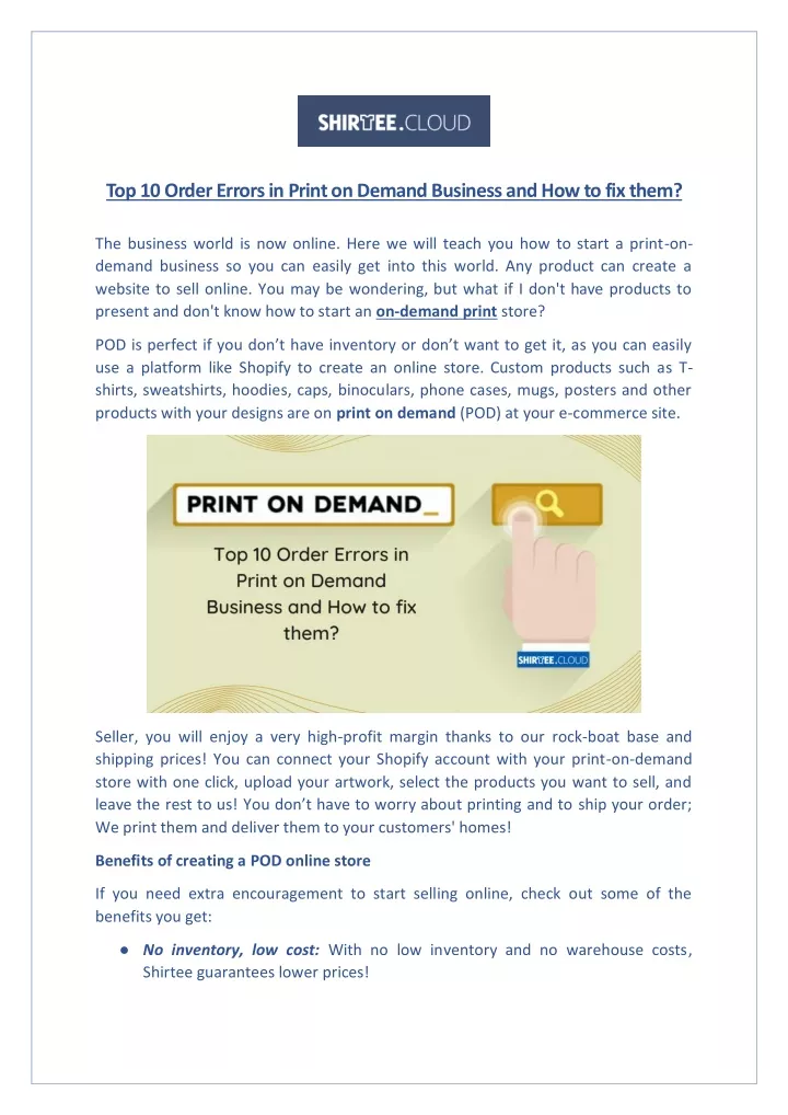 top 10 order errors in print on demand business