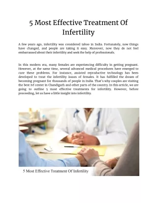 5 most e ective treatment of infertility