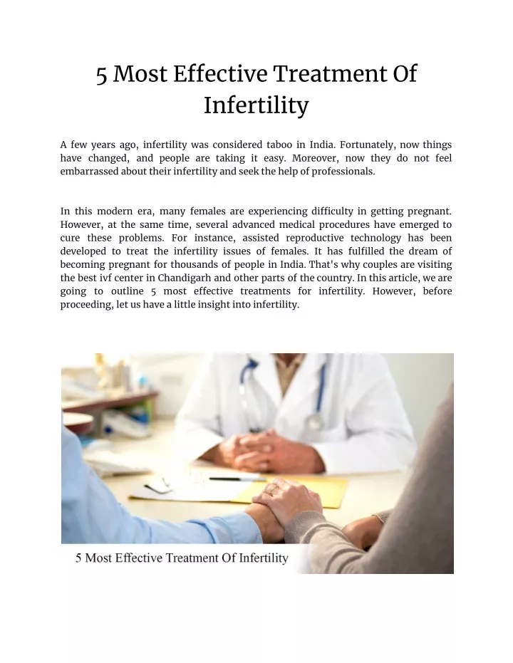 5 most e ective treatment of infertility