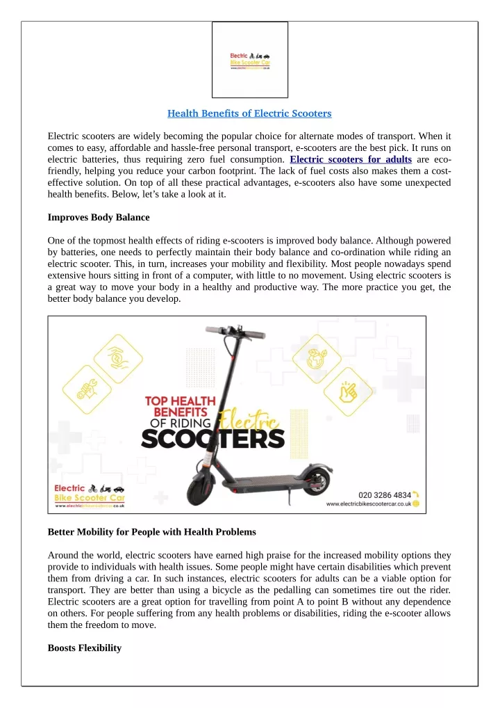 health benefits of electric scooters