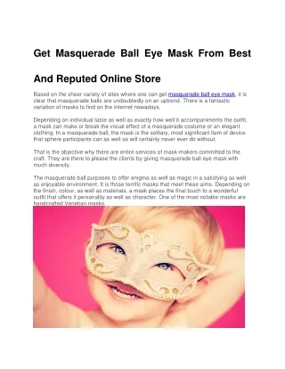 Get Masquerade Ball Eye Mask From Best And Reputed Online Store-converted