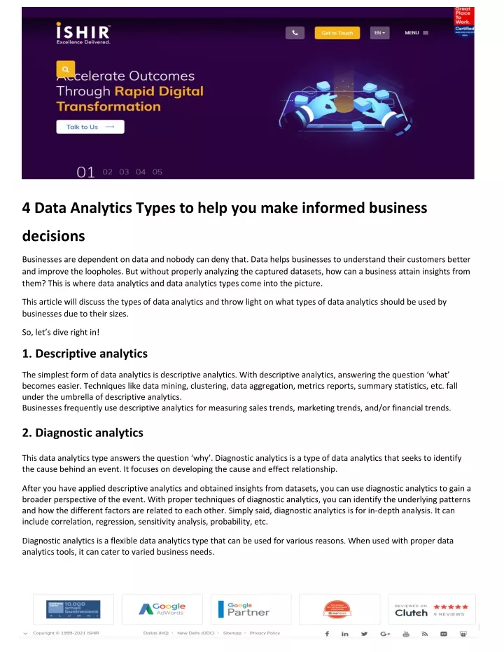 4 data analytics types to help you make informed