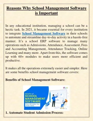 reasons why school management software