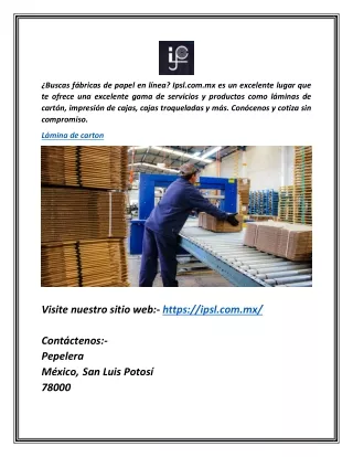 buscas f bricas de papel en l nea ipsl