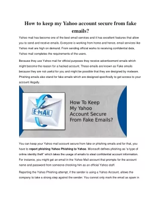 How to keep my Yahoo account secure from fake emails?