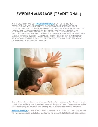 SWEDISH MASSAGE (TRADITIONAL)