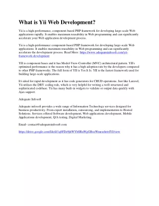 what is yii web development