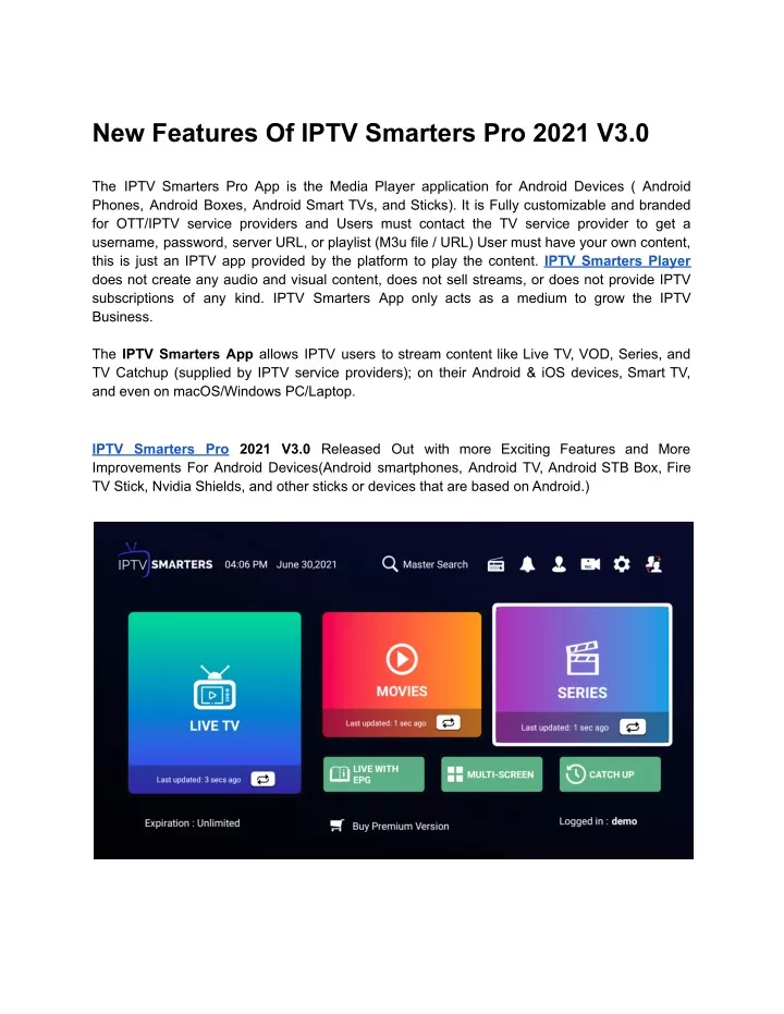 new features of iptv smarters pro 2021 v3 0