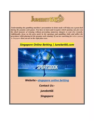 Singapore Online Betting Junebet66.com