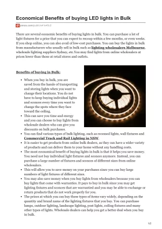 penzu.com-Economical Benefits of buying LED lights in Bulk