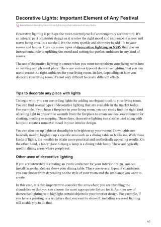 Decorative Lights: Important Element of Any Festival