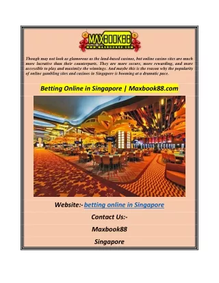 Betting Online in Singapore  Maxbook88.com