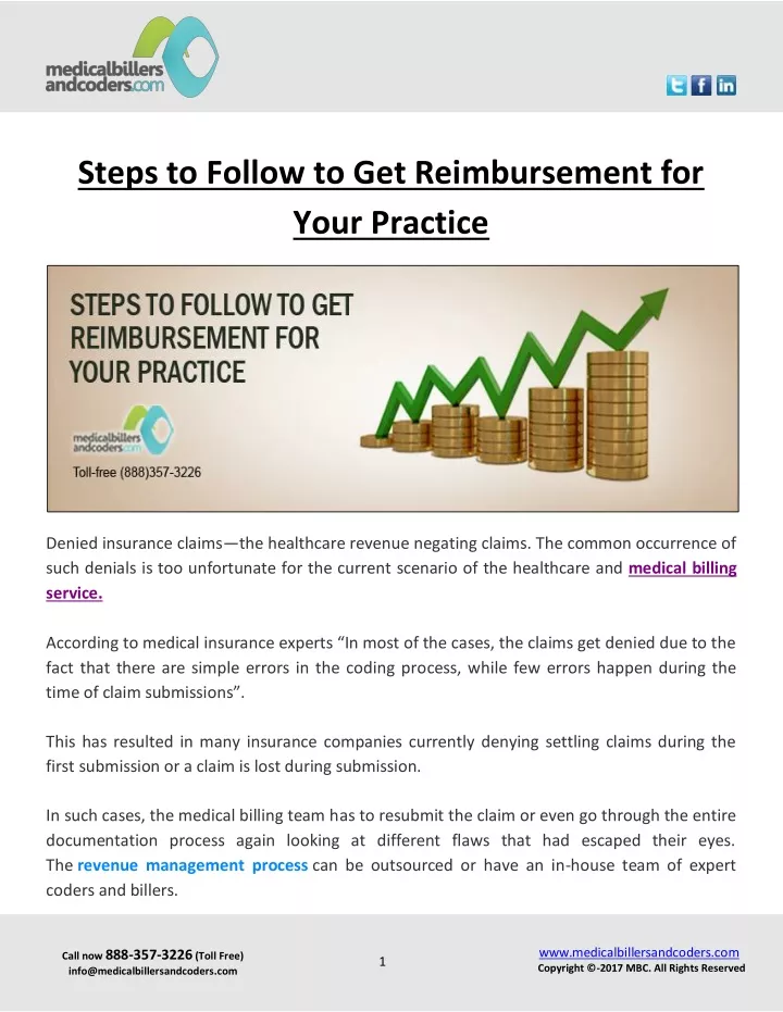 steps to follow to get reimbursement for your