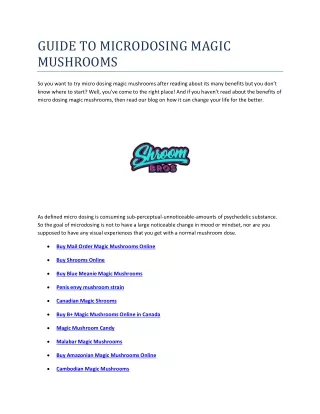 guide to microdosing magic mushrooms