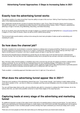 advertising funnel approaches 5 steps