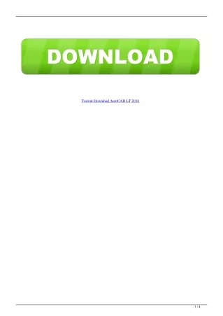 Torrent Download AutoCAD LT 2016