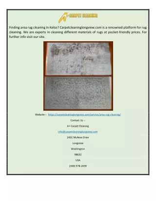 Area Rug Cleaning in Kelso