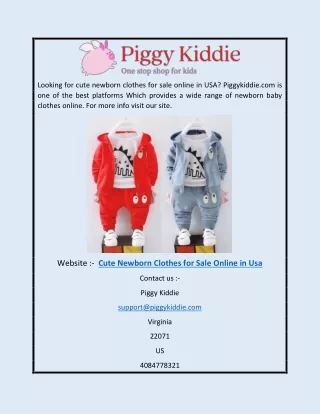 Cute Newborn Clothes for Sale Online in USA | Piggykiddie.com