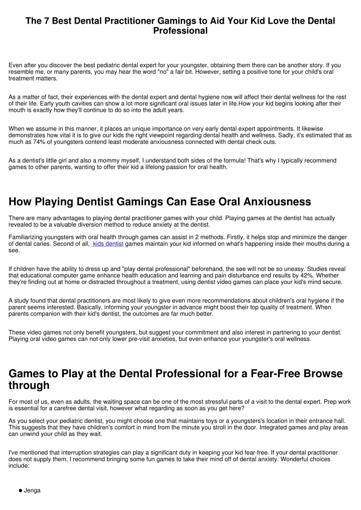 the 7 best dental practitioner gamings